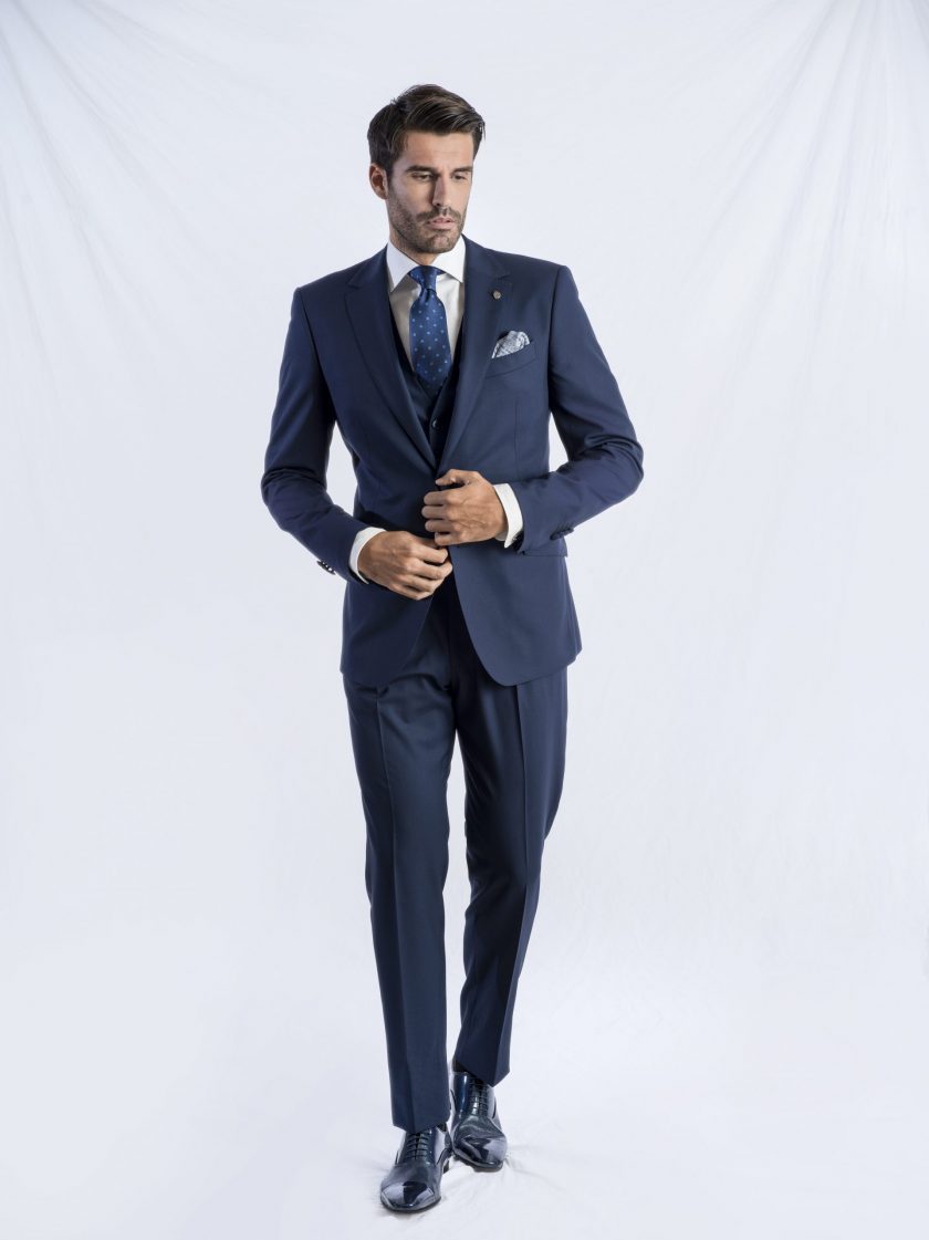 Costum business clasic, slim, bleumarin Felix Ramiro