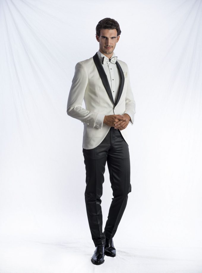 Costum ceremonie cu sacou tip redingotă sidefat FRC28P50-MH103