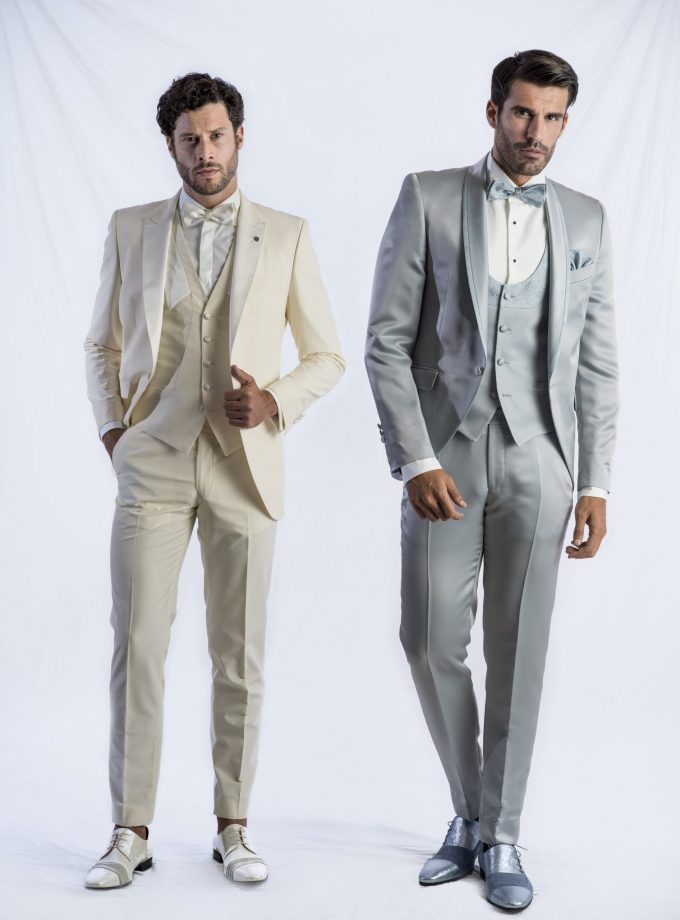 Costum ceremonie gri sidefat FRC28VP55-MD109