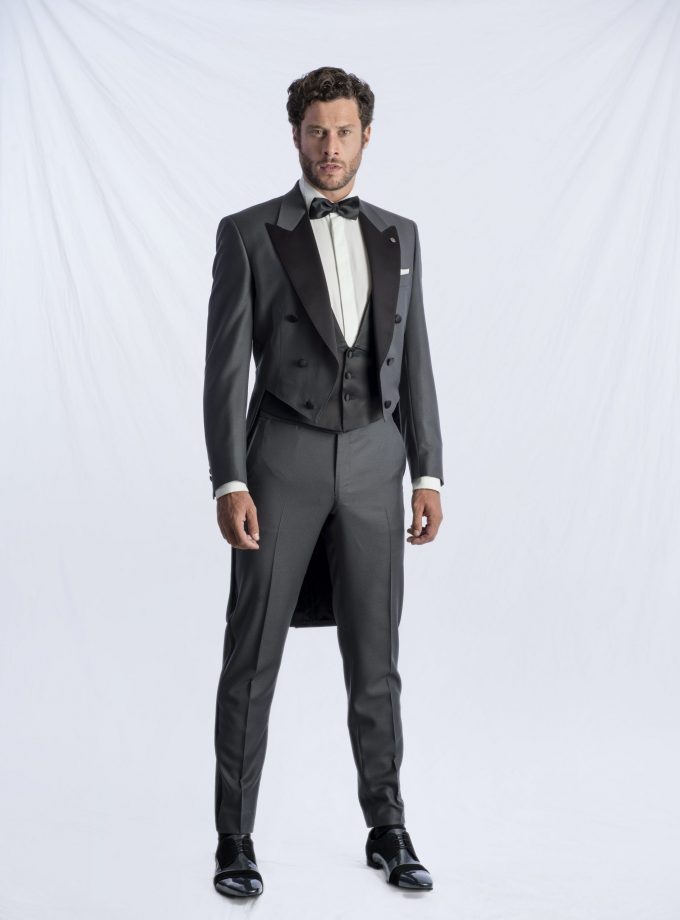 Costum ceremonie cu frac negru FRC3507P55-MH5