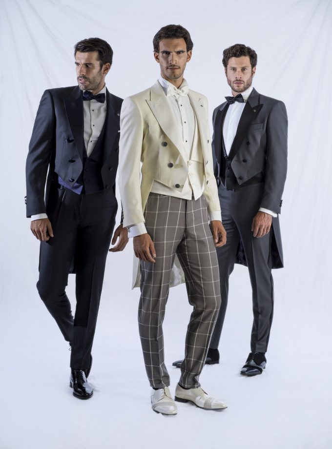 Costum ceremonie cu frac negru FRC3507P55-MH5