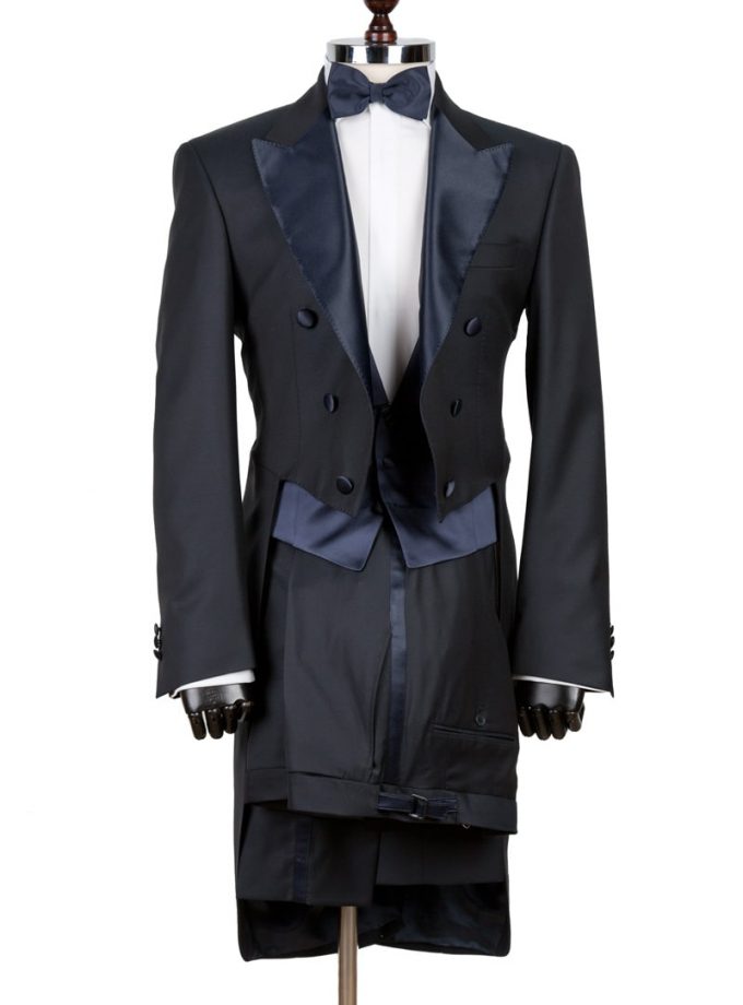 Costum ceremonie cu frac negru FRC3507P55-MH5