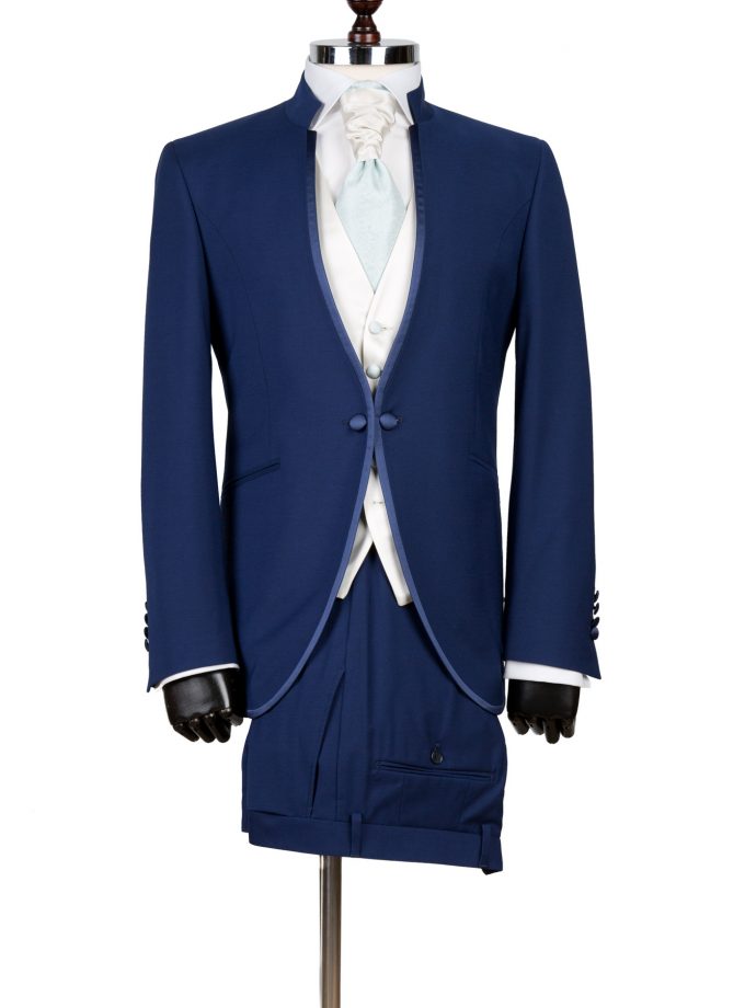 Costum ceremonie slim cu rever tunică bleumarin FRC700P2-MH39