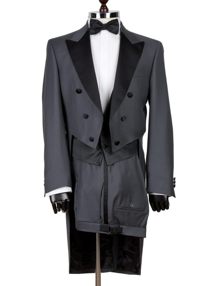 Costum ceremonie cu frac negru FRC3507P55-MH5